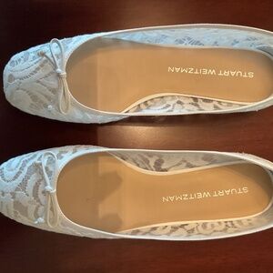 Stuart Weitzman white flat shoes